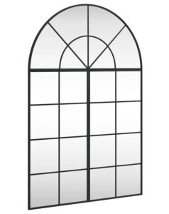 Lustro ścienne w czarnej ramie zakończone łukiem F8-C36 – eleganckie, funkcjonalne, czarne, 80×120 cm