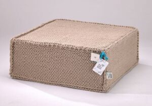 Puf do siedzenia Soft Flat beige – elegancki, praktyczny, rozmiar 60x60x20 cm, bawełna