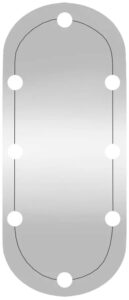Nowoczesne srebrne lustro z oświetleniem LED – funkcjonalność i elegancja, 30×70 cm, szkło