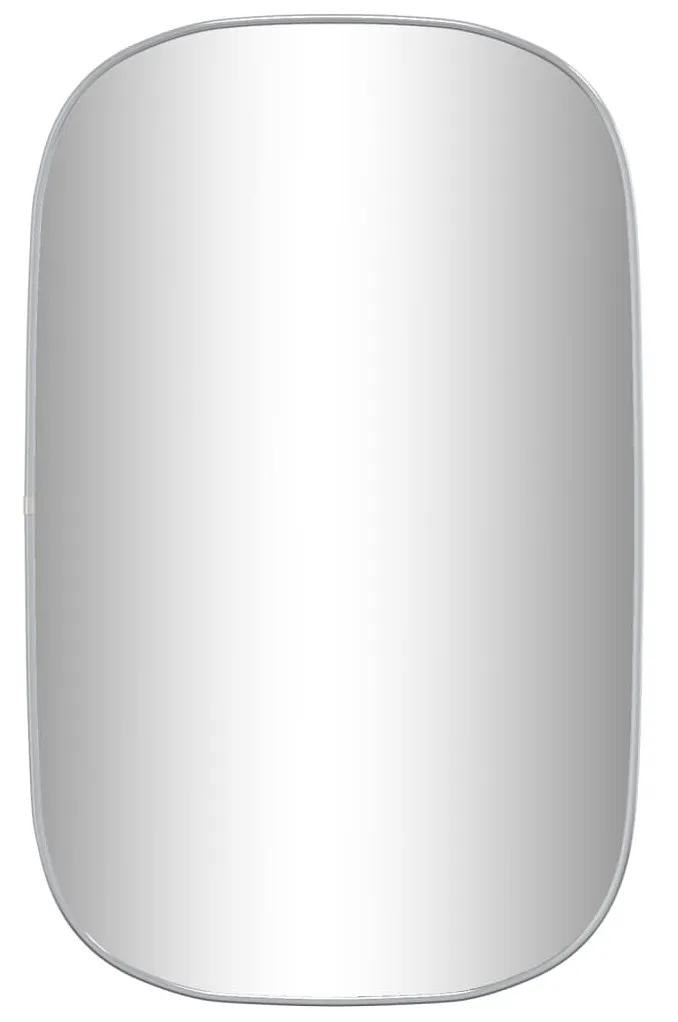 Srebrne nowoczesne lustro w ramie 80×50 cm – elegancki design, funkcjonalność, podwójnie hartowane szkło
