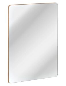 Prostokątne wiszące lustro łazienkowe M0-N15 – minimalistyczne, eleganckie, srebrne, 60x80cm, podwójnie hartowane szkło