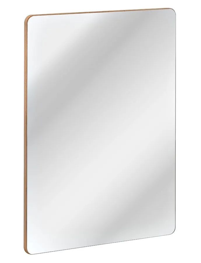 Prostokątne wiszące lustro łazienkowe M0-N15 – minimalistyczne, eleganckie, srebrne, 60x80cm, podwójnie hartowane szkło