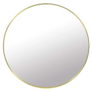 Złote okrągłe metalowe lustro 80 cm – Enno, nowoczesny styl, złoty, metalowa rama