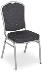 Czarne sztaplowane krzesło bankietowe G6-W56 – trwała stal, komfortowe siedzisko, elegancki design