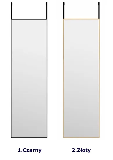 Złote wiszące lustro na drzwi T2-F32 – aluminiowa rama, podwójnie hartowane szkło, 30×100 cm