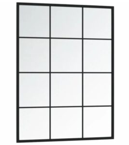 Ścienne lustro w czarnej metalowej ramie B2-P45 – eleganckie, wysokiej jakości szkło, 60×80 cm, trwałe