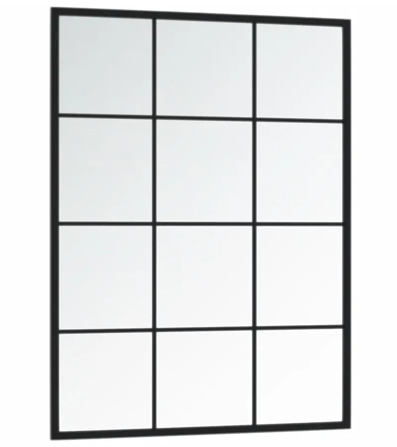 Ścienne lustro w czarnej metalowej ramie B2-P45 – eleganckie, wysokiej jakości szkło, 60×80 cm, trwałe