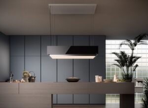 Falmec Levante Circle.Tech Isola 120 – wyspowy okap kuchenny, z filtrem Carbon.Zeo, grafitowy, 120 cm