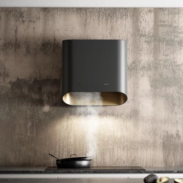 CIARKO Simple Black/Gold 60 cm – wentylator kuchenny, klasa energetyczna A+, moc 160W