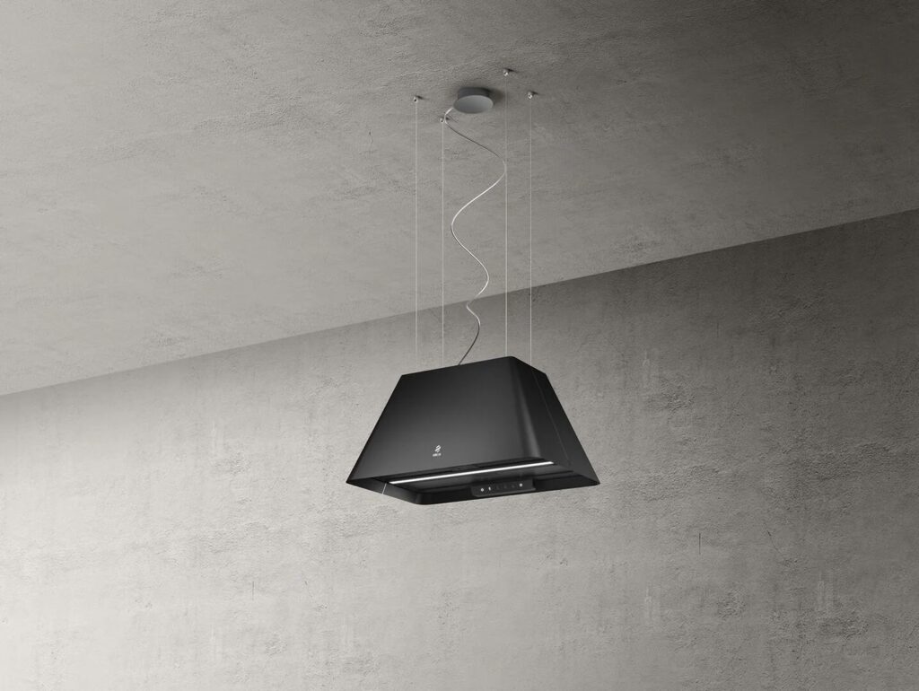 ELICA Okap wyspowy IKONA LIGHT BL/F/60 – minimalistyczny design, kolor czarny, stal nierdzewna