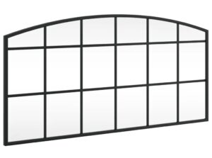 Lustro ścienne K7-N07 – eleganckie, czarna metalowa rama, 40×40 cm, podwójnie hartowane szkło