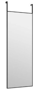 Prostokątne Czarne Lustro Wiszące Na Drzwi W4-B32 – praktyczne rozwiązania, aluminiowa rama, czarne szkło, 30×80 cm