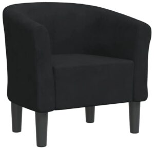 Czarny fotel klubowy Jivo – elegancki, wygodny, uniwersalny, tkanina velvet