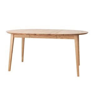 Stół dębowy okrągły 110 cm do 160 cm rozsuwany Orbetello – naturalne drewno, elegancki, funkcjonalny