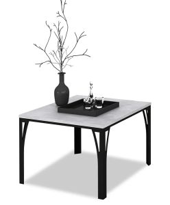 Industrialny stolik kawowy Dimea 4X – nowoczesny design, czarny mat, beton, metal, płyta laminowana