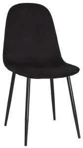 Zestaw czarnych aksamitnych krzeseł 4 szt. – Larox, eleganckie, wygodne, tapicerowane
