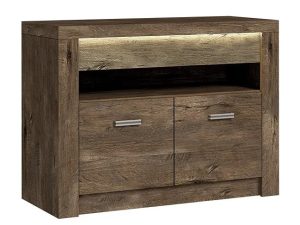 Szafka pod TV jesion ciemny – Filin 11X, funkcjonalna, nowoczesna, minimalistyczna