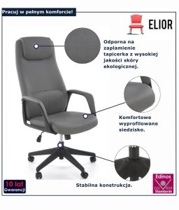 Fotel popielaty obrotowy D1-T38