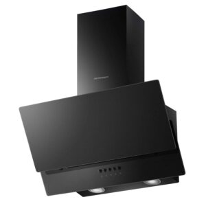 Okap kuchenny kominowy Berdsen BT-211 – energooszczędne oświetlenie LED, 60 cm, czarny, szkło hartowane