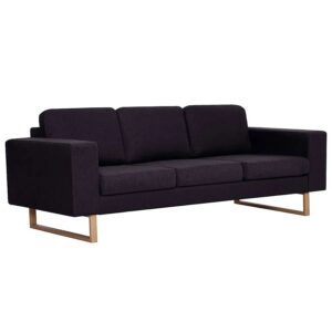 Elegancka trzyosobowa sofa czarna M8-T07 – nowoczesny design, komfortowe poduszki, tkanina Alcantar Pro