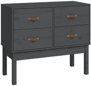 Szara sosnowa komoda H1-T96 – 4 szuflady, naturalne drewno, eleganckie wykończenie