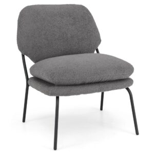 Fotel bez podłokietników z pluszowym obiciem – nowoczesny design, miękki materiał, solidna konstrukcja