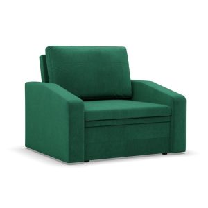Fotel z funkcją spania, Punto, velvet, 108x87x80 cm, butelkowa zieleń