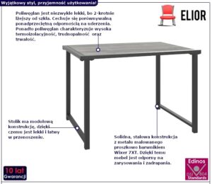 Antracytowy stolik do ogrodu D1-P77 – elegancki design, stal nierdzewna, poliwęglan