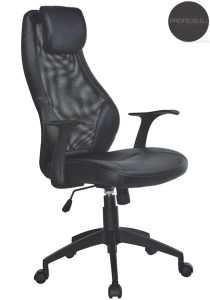 Fotel Biurowy Nowoczesny Obrotowy H7-G84 – ergonomiczny, czarny, skórzany