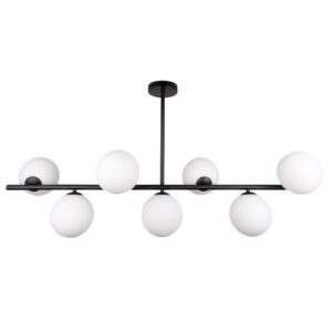 Lampa sufitowa wisząca GLAMOUR – nowoczesny design, czarna, stal, szkło