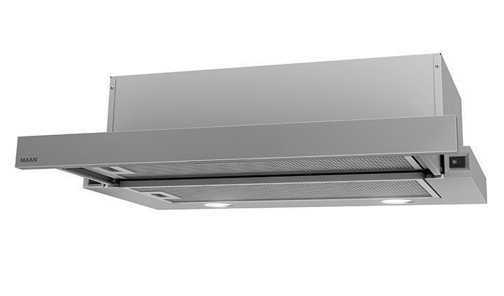 MAAN Okap do zabudowy Corona 60 – 3 prędkości, INOX, średnica wylotu 120 mm