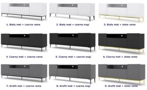 Szafka rtv Nevia 4X – nowoczesny design, czarny mat, 60 cm wysokości