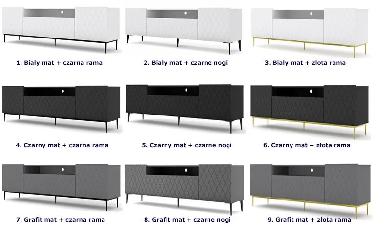 Szafka rtv Nevia 4X – nowoczesny design, czarny mat, 60 cm wysokości