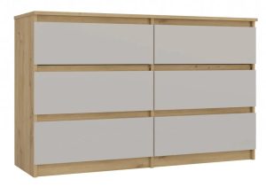 Komoda z szufladami kaszmir + dąb artisan G0-R48