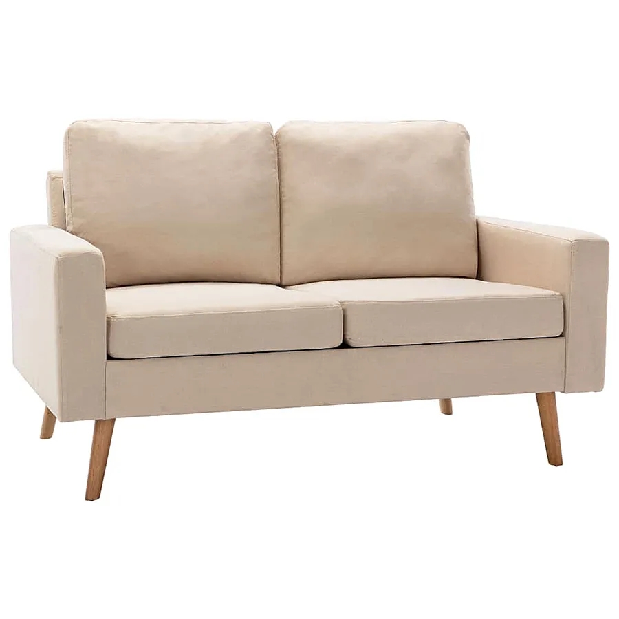 2 osobowa kremowa sofa M9-C04 – tkanina Alcantar Pro, lite drewno, nowoczesny design