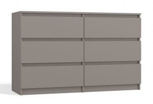 Duża komoda, nowoczesna, Malwa, 120x30x75 cm, szary
