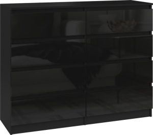 Komoda do sypialni, salonu, M8, 120x40x97 cm, czerń, połysk