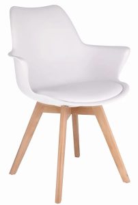 Białe Skandynawskie Krzesło Do Jadalni H4-T06