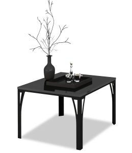 Czarny stolik kawowy Dimea 4X – nowoczesny design, stabilna konstrukcja, metalowy stelaż