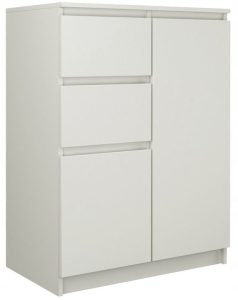 Komoda do sypialni, salonu, 2D2S, 70x40x97 cm, biel, mat
