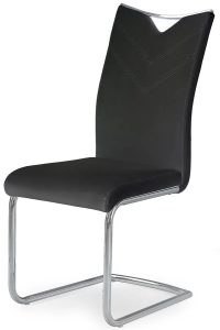 Czarne Krzesło Minimalistyczne M2-K65 – nowoczesny design, ekoskóra, chromowana stal