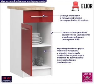Czerwona dolna szafka kuchenna – Poli 3X