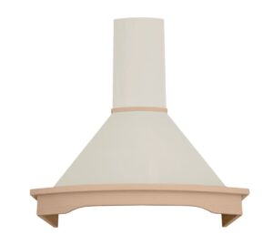 Toflesz RUSTICAL RODEO 90CM ECRU – okap rustykalny, wysoka wydajność, stal malowana proszkowo, drewno bukowe