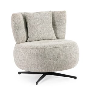 Fotel obrotowy GONNIE Bizzotto – komfort i elegancja, szary, 80×93.5×96.5, tkanina tapicerska