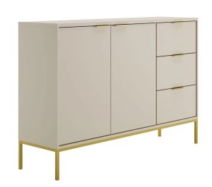 Komoda na nóżkach w stulu glamour kaszmir + złoty – Pascal 3X