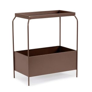 Regał GODRIC Bizzotto – elegancki design, brązowy, 51.5x30x60, szkło hartowane, stal