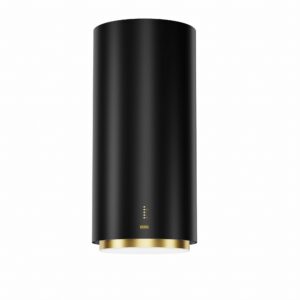 Okap przyścienny Tuba Berg Floyd Premium Gold – nowoczesny design, czarny ze złotym elementem
