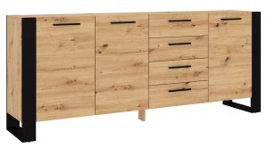 Komoda dąb artisan – Everol 13X, uniwersalna, minimalistyczna, pojemna