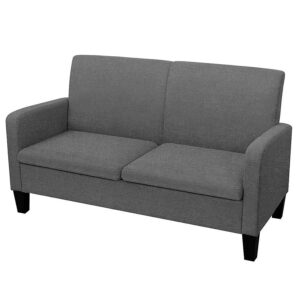Stylowa kanapa Ezorep 2Q – elegancki design, ciemnoszara, tkanina, pianka, drewno sosnowe