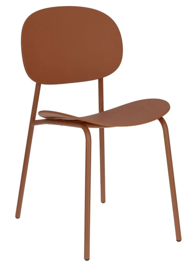 Minimalistyczne brązowe krzesło z metalowymi nogami Z2-R48